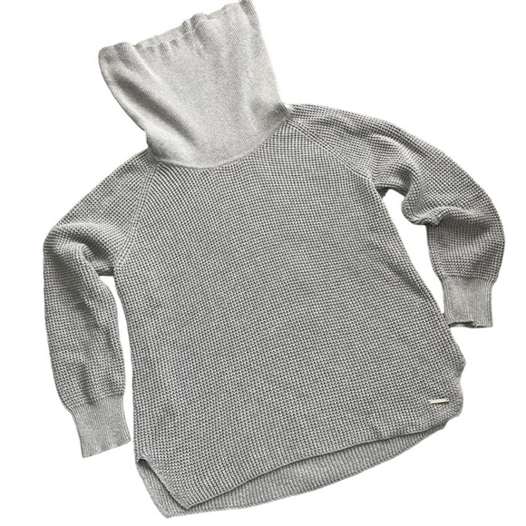 MICHAEL Michael Kors Women’s Cowl Neck Waffle Sweater Gray Size Large - Picture 4 of 10